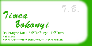 timea bokonyi business card